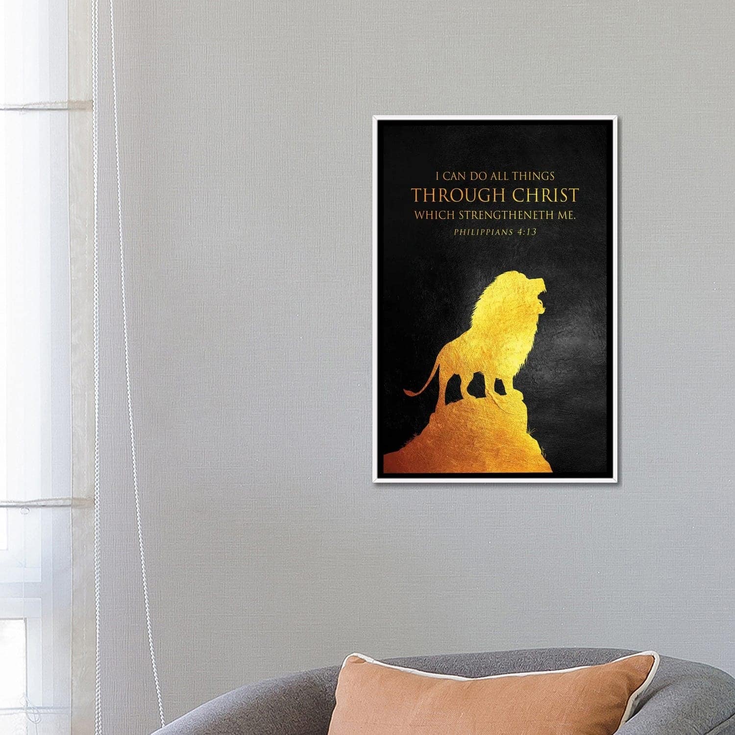 iCanvas "Philippians 413 Bible Verse" by Adrian Baldovino Framed Canvas Print Bed Bath